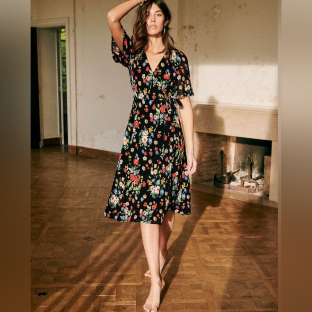 SEZANE COURTNEY Floral Wrap Dress SIZE US14 With Tags